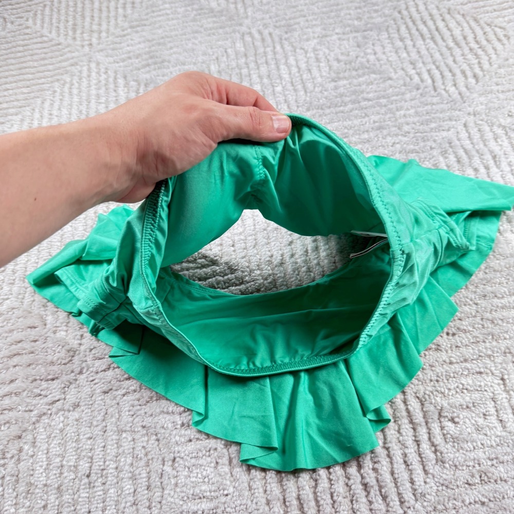Trina Turk Bikini Top Women's 4 Green Ruffle Off Shoulder Flounce Swim Beach - Picture 7 of 11